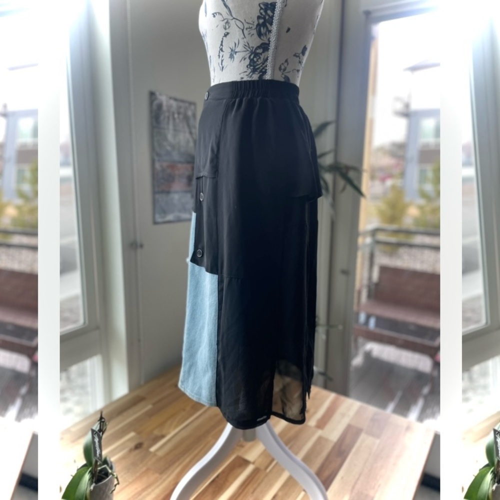 Split | Xs / S | Two-Tone Patchwork Asymmetrical … - image 5